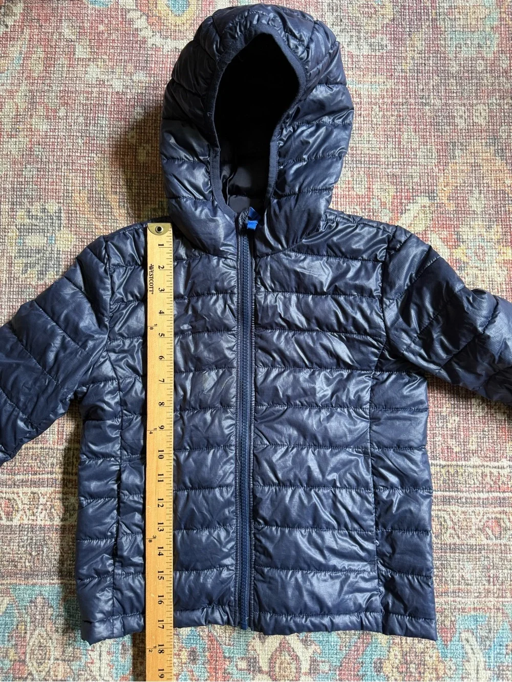 Primary Kids 6-7 Hooded Blue Puffer Jacket